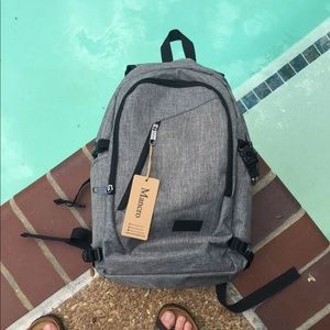 Mancro gray backpack (laptop sleeve & charger)